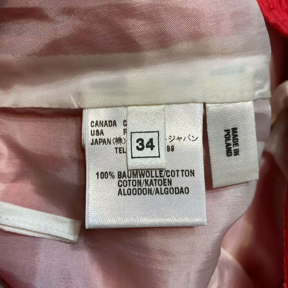 Laurel by Escada Pencil Skirt 34 US 2 Women's Coral A-Line Brocade Split Classy - Picture 3 of 7